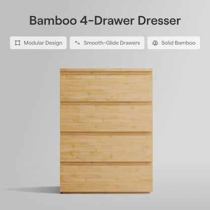 Nectar Bamboo Modular Dresser, 4 Drawer, Natural, view 4