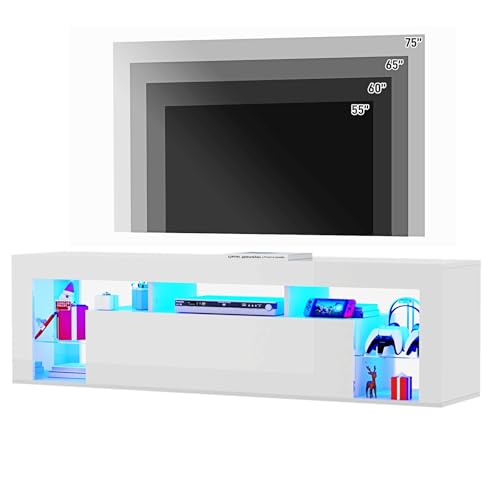 63" Floating High Gloss LED TV Stand for 75" TVs, view 7