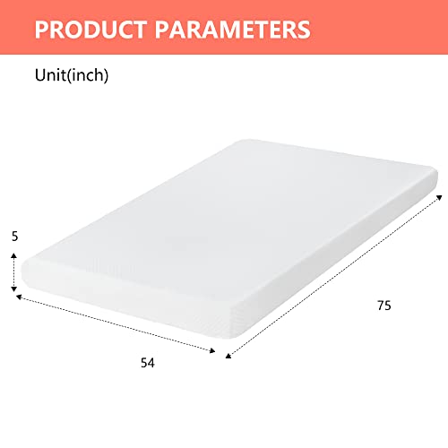| 5 Inch Full Mattress | Medium Firm | Gel Memory Foam | White, view 3