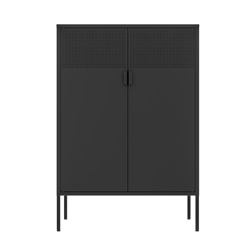 2 Mesh Door Metal Storage Cabinet with Adjustable Shelves, view 4