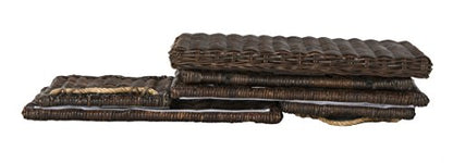 HPM9003A Jacob 30" Wicker Storage Trunk, Collapsible for flat storage, Rattan-Sarang Buaya, Coastal for Office, Dorm Room-LivingRoom, Bedroom, Dining Room, Brown