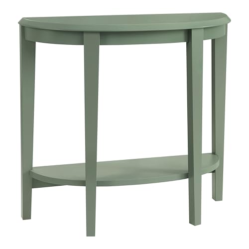 Payne Modern Half Moon Accent Console Table with Storage Shelf, Decorative Entryway Furniture for Living Room, Hallway, Entrance, Small Spaces, Sage Green