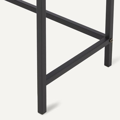 Rectangular Console Table with Storage Shelf, Steel Frame, 39x31x11.8 in, Black