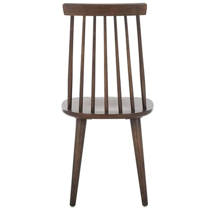 SAFAVIEH Furniture - Burris Side Chair Set of 2 - Dark Walnut - Solid Wood - Modern Clean-Line Design - Ideal for Dining Room, Kitchen, Living Room, 17.7" Seat Height (AMH8511N-SET2)