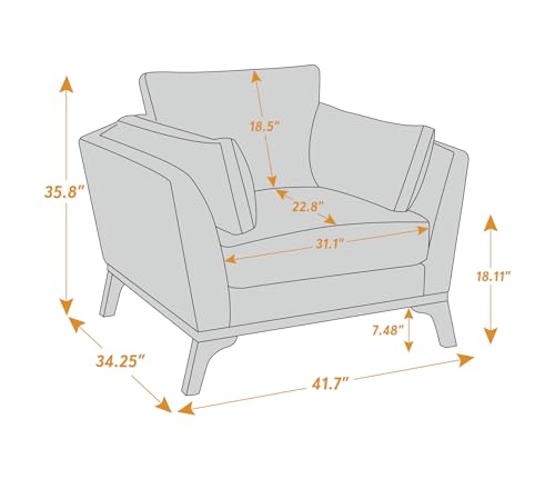 Large-Sized Accent Chair, Thick Cushion Bedroom Reading Chair, Comfortable Living Room Single Sofa, Boucle Milky White