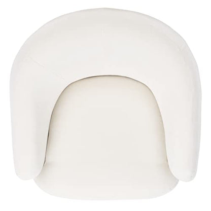 Home Collection Ezro Mid-Century Glam Cream Velvet Accent Swivel Chair