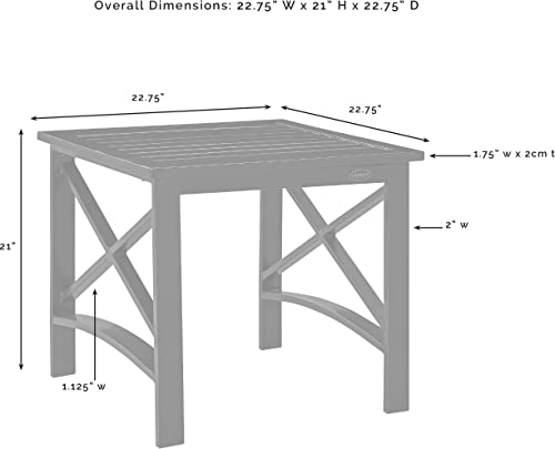 Kaplan Weather Resistant Metal Outdoor Side Table for Patio, Deck, Porch, Oiled Bronze