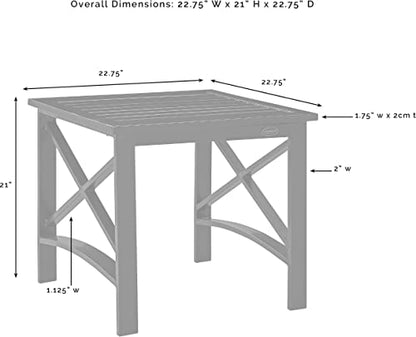 Kaplan Weather Resistant Metal Outdoor Side Table for Patio, Deck, Porch, Oiled Bronze