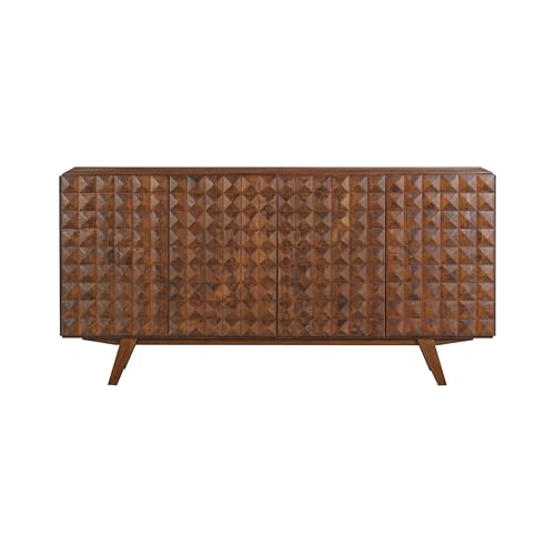 Sapa Mid-Century Modern Solid Wood Sideboard – 4-Door Accent Buffet Cabinet, view 4