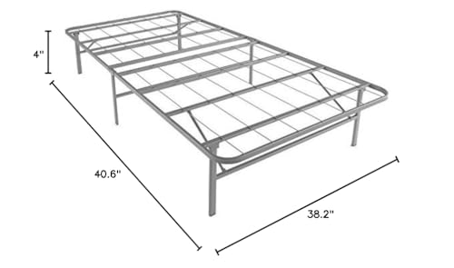 Premium Platform Bed Base in Silver, Replaces Box Spring and Bed Frame