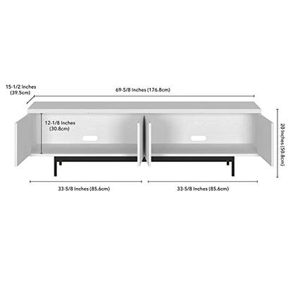 Henn&Hart 70" TV Stand for TVs up to 75", Cloud White, view 4