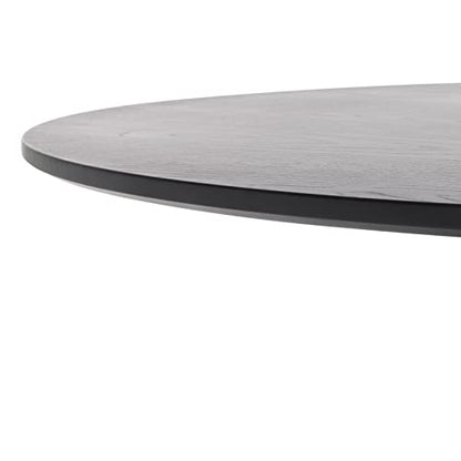 SAFAVIEH Home Collection Skyden Mid-Century Modern Black Round Top Dining Table