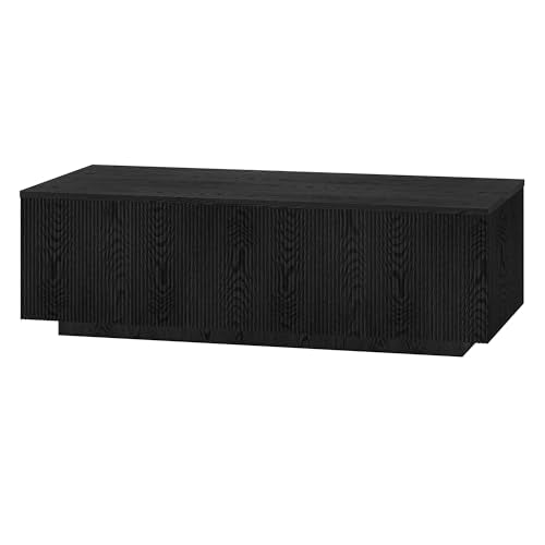 Henn&Hart 48" Modern Fluted Coffee Table, Natural Black, view 6