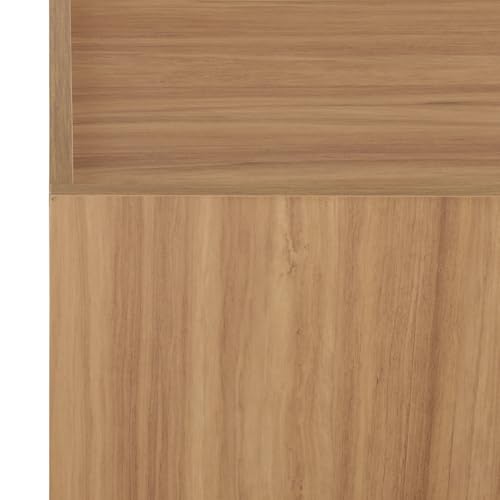 SAFAVIEH Furniture - Takami Media Stand for TVs up to 75" - Oak 4-Door Modern Entertainment Console with Storage Cabinets (MED3604A)