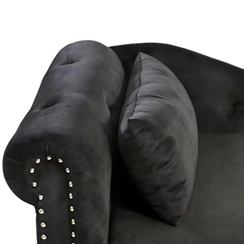 LUMISOL Modern Velvet Chaise Lounge with Storage, view 7