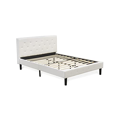 NL19Q-2BF14 3 Piece Queen Size Bedroom Set - Button Tufted Bed frame with Button Tufted - Linen white Velvet Fabric Upholstered Headboard and an Urban Gray Finish Nightstand