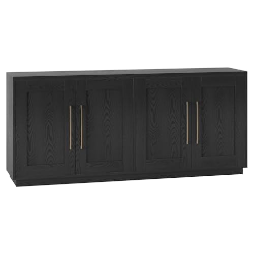 Henn&Hart 68" Modern Sideboard Buffet Cabinet, Natural Black, view 4