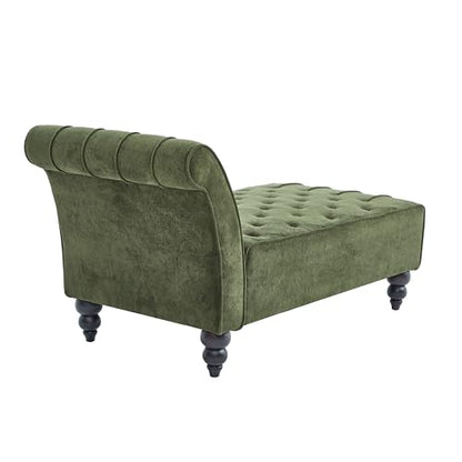 Rafaela Velvet Upholstered Chaise Lounge Chair Indoor with Lumbar Pillow, view 7