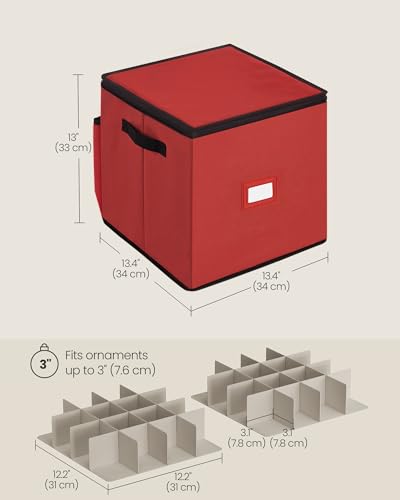 Christmas Ornament Storage Box, with 3 Inches 64 Slots, view 3