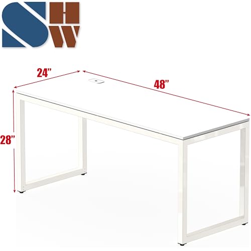 48-Inch Commercial-Grade Office Computer Desk, White