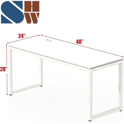 48-Inch Commercial-Grade Office Computer Desk, White