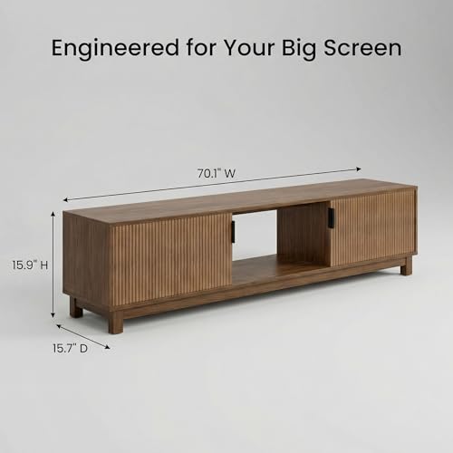 70" Fluted TV Stand for TVs up to 75 inch, view 3