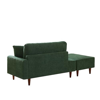 72 Inch Upholstered Chaise Lounge Chair Indoor with Ottoman, view 5