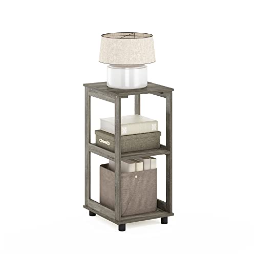 French oak two-tier tall end table, view 2