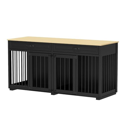 64.6" Long Wooden Furniture Style Dog Crate with Drawers & Divider, view 8