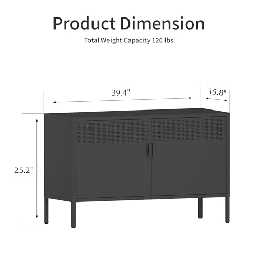 Black Wide Metal Locker Storage Cabinet, view 4