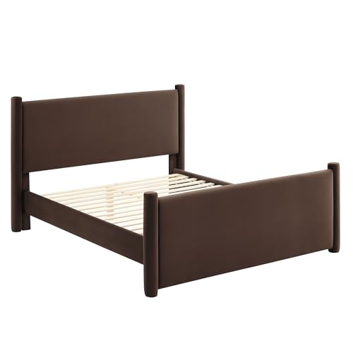 Rael Queen Platform Bed Frame with Upholstered Headboard and Footboard, view 7
