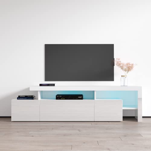 Meble Furniture Indisio Modern High-Gloss TV Stand, LED Lighting, view 2
