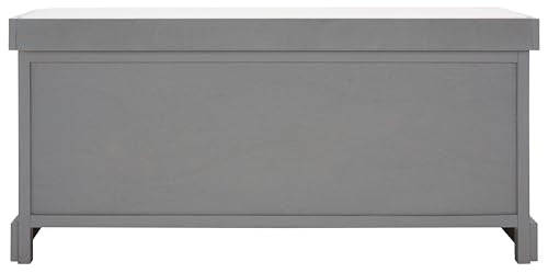 SAFAVIEH Home Collection – Briar 3-Drawer Upholstered Storage Bench, Farmhouse Entryway Accent Bench with Cushion Top, Distressed Grey Frame & Sand Drawer Fronts (BCH5700C)