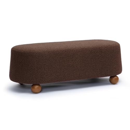 Tov Furniture Jaine Brown Boucle Large Ottoman