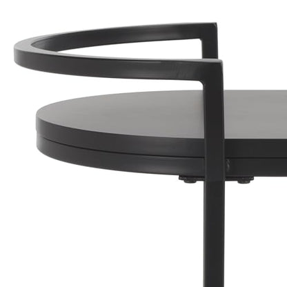 SAFAVIEH Home Collection Inessa Black/Black 2-Tier Bar Cart