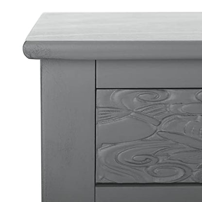 SAFAVIEH Home Collection Ryleigh Distressed Grey 2-Drawer Computer Table Office Desk
