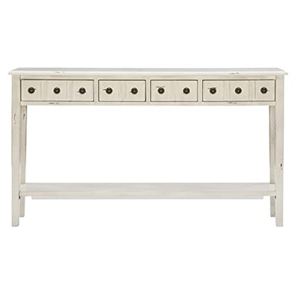 Powell Furniture Sadie Cream Long Storage Console Table, Multicolor