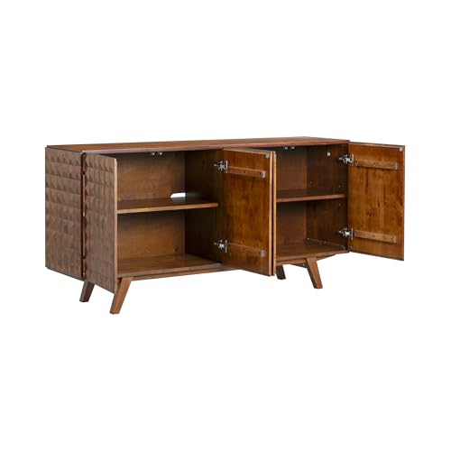 Sapa Mid-Century Modern Solid Wood Sideboard – 4-Door Accent Buffet Cabinet, view 5