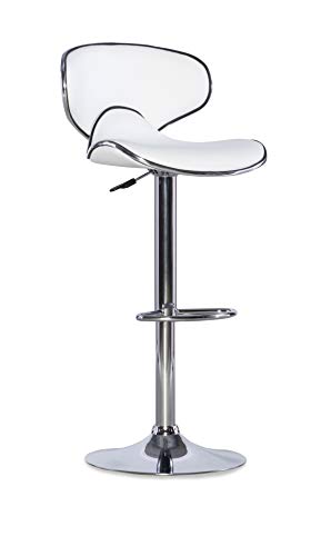 Powell Furniture Adjustable Barstool, White