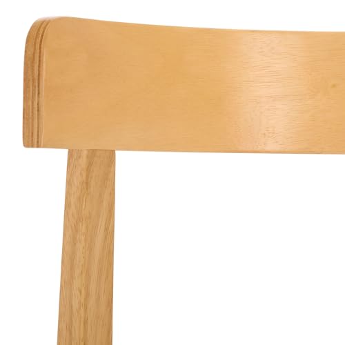 SAFAVIEH Furniture - Anselm Dining Chair Set of 2 - White & Light Blonde Solid Wood - Modern Upholstered Chair - Fully Assembled - Ideal for Dining Room, Kitchen, 19" Seat Height (DCH8810C-SET2)