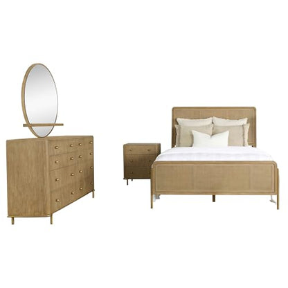 Sand Wash,Natural Cane 4 King Bedroom Set