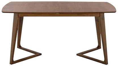 SAFAVIEH Furniture - Alissa 63" - 83" Extendable Dining Table - Walnut Wood - Modern Expandable Dining Table - Ideal for Dining Room, Kitchen (DTB4301A)