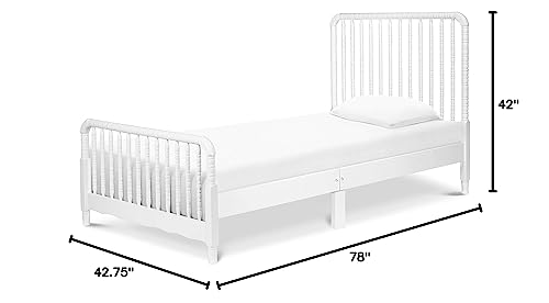 Jenny Lind Twin-Bed with Wood Spindle Posts in White-Mattress Support Slats Included