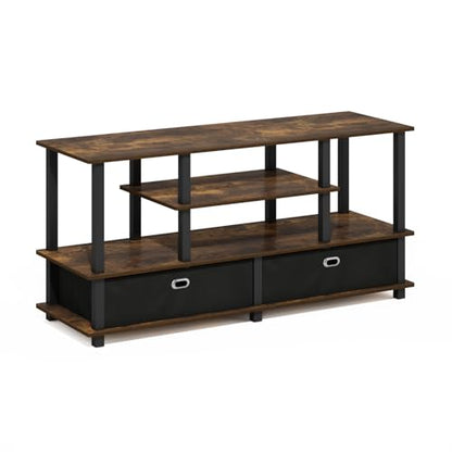 Jaya TV Stand, 4-Tier Toolless Assembly Entertainment Center with Open Shelf, view 2