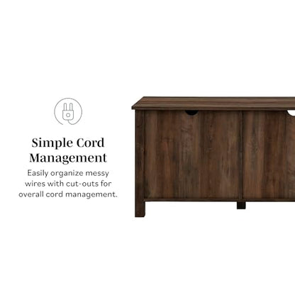 Portsmouth Classic 2 Glass Door TV Stand for TVs up to 80 Inches, 70 Inch, Dark Walnut
