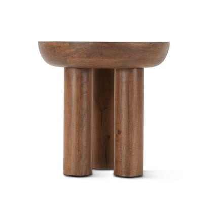 NOTO Round Side Table - Acorn Brown, 20W x 20D x 20H - Modern Eclectic Design for Home & Kitchen Decor