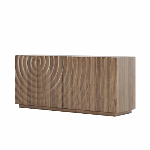 GDFStudio 59" Modern Buffet Cabinet with 3D Water Ripple Doors, view 8