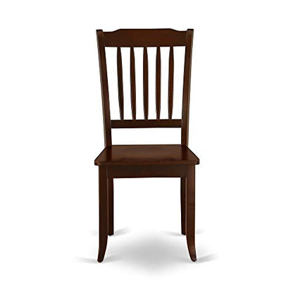 DAC-MAH-W Danbury Dining Room Chairs - Slat Back Solid Wood Seat Chairs, Set of 2, Mahogany
