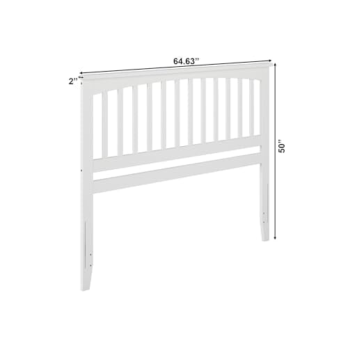 Mission Queen Solid Wood Headboard, White