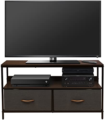 TV Stand Dresser with 2 Drawers - Television Riser Chest with Storage - Bedroom, Living Room, Closet, & Dorm Furniture